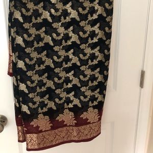 Brand new black and maroon saree
